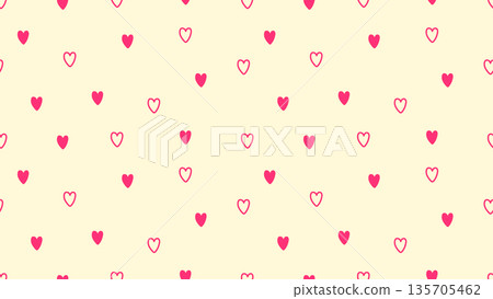 hearts hand drawn seamless pattern background. cute wallpaper and banner decoration 135705462