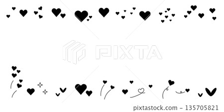 簡單的心形邊框插圖 135705821