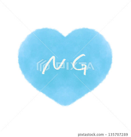 簡單的心形圖案,帶有NG字樣,藍色 簡單的心形圖案,帶有NG字樣,藍色 135707289