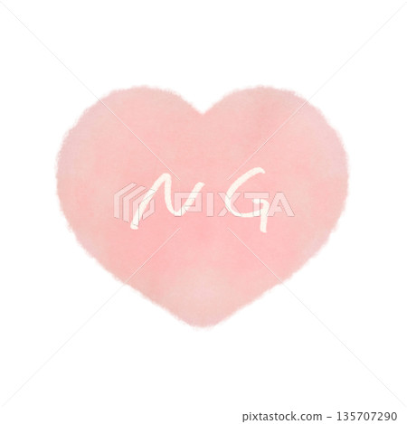Simple heart illustration with the word NG in pink Simple heart illustration with the word NG in pink 135707290