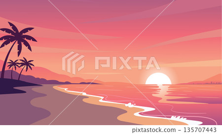 sunset on the beach 135707443