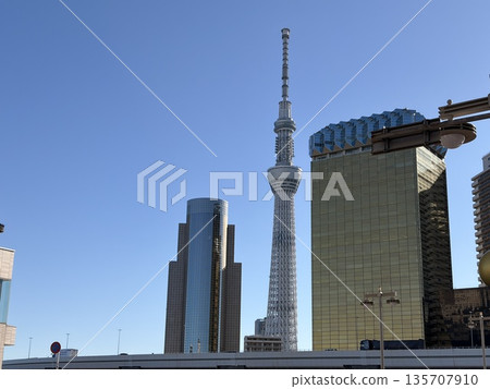 Sky Tree seen from the Sumida River Sky Tree seen from the Sumida River 135707910