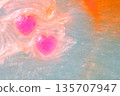 Two hearts, one flowing and one sparkling 135707947