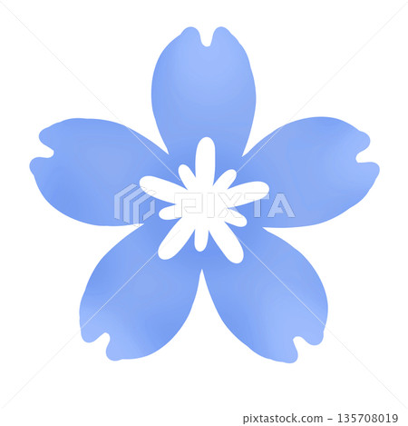 藍色櫻花簡約圖標 藍色櫻花簡約圖標 135708019