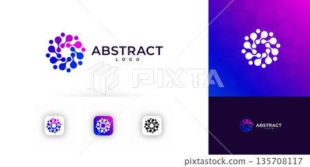 AI circular logo symbol. Biotech molecule vortex icon, nuclear reactor research symbol, MRI science medicine technology. Modern tech logos for techno digital brands. Vector illustration AI circular logo symbol. Biotech molecule vortex icon, nuclear reactor research symbol, MRI science medicine technology. Modern tech logos for techno digital brands. Vector illustration 135708117