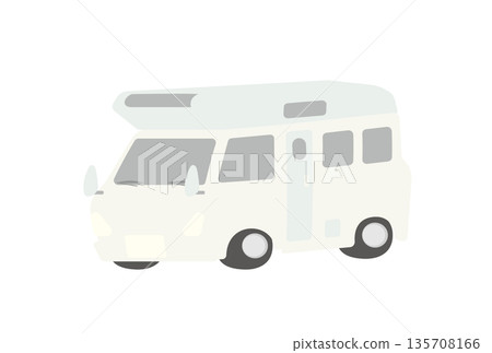 白色露營車的簡單插圖 白色露營車的簡單插圖 135708166