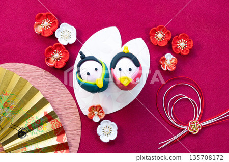 Hinamatsuri image with red background 135708172