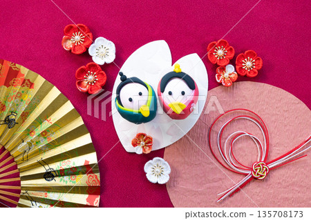 Hinamatsuri image with red background 135708173