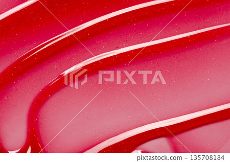 Lip oil, liquid red lipstick. Cosmetic product for lip moisturizing. 135708184