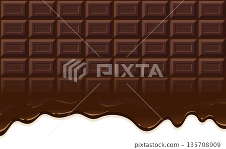 融化的巧克力棒_側向 135708909