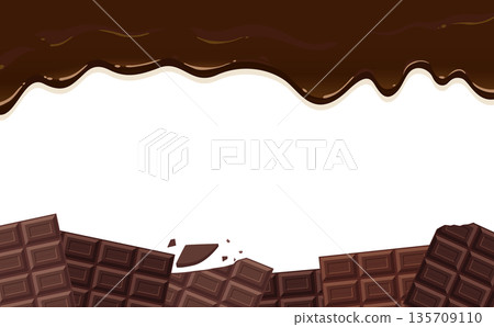 Melting chocolate and chocolate bar frame_horizontal 135709110