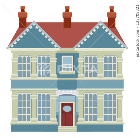 House Old Vintage City Building Illustration 135709321