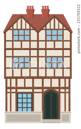 House Old Vintage City Building Illustration House Old Vintage City Building Illustration 135709322