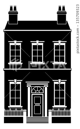 House Old Building Silhouette Illustration House Old Building Silhouette Illustration 135709323