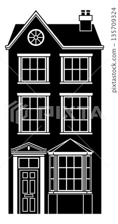 House Old Building Silhouette Illustration House Old Building Silhouette Illustration 135709324