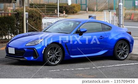 Blue Japanese sports car 135709450