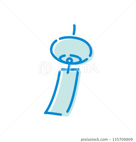 Wind chime simple illustration 135709809