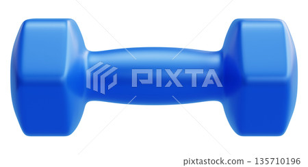 Blue Fitness Dumbbell Front View Blue Fitness Dumbbell Front View 135710196