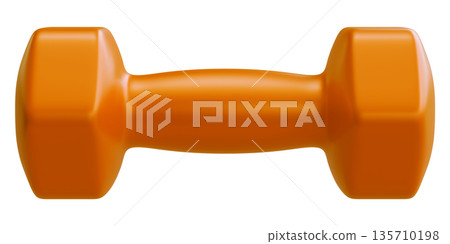 Orange Fitness Dumbbell Front View 135710198