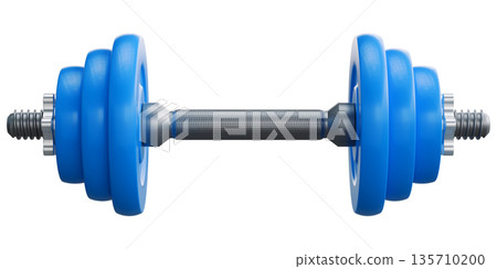 Adjustable Dumbbell with Blue Weight Plates And Chrome Bar Front View Adjustable Dumbbell with Blue Weight Plates And Chrome Bar Front View 135710200