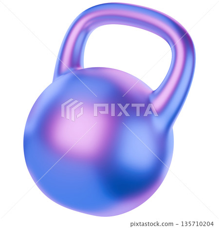 Holographic Kettlebell Isolated on Transparent Background 135710204