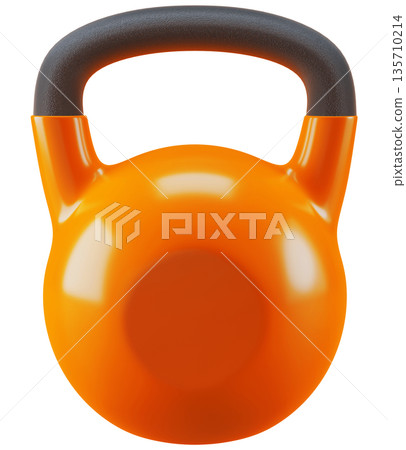 Orange Kettlebell Isolated on Transparent Background Orange Kettlebell Isolated on Transparent Background 135710214