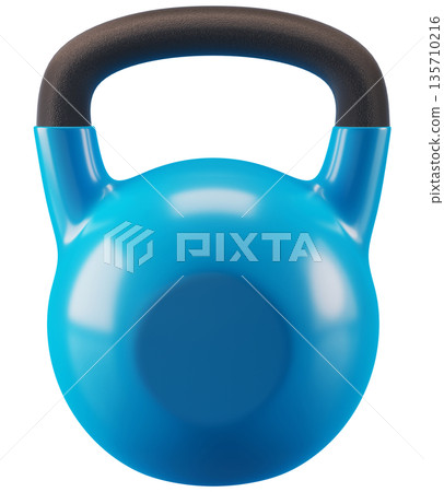 Blue Kettlebell Isolated on Transparent Background 135710216
