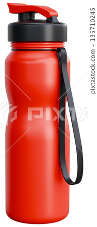 Red Sport Water Bottle 3D Illustration 135710245