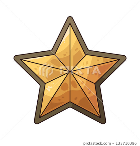 illustration of golden star 135710386