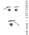 Illustration material: Eyebrow, eyebrow, makeup, eyebrow mascara, brush 135710430