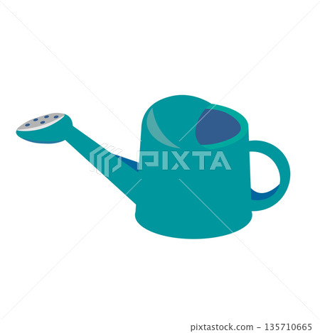 Blue watering can vector illustration Blue watering can vector illustration 135710665