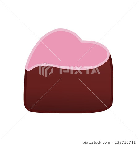 Heart-shaped chocolate illustration Heart-shaped chocolate illustration 135710711