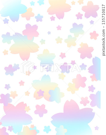 Fairytale colored cherry blossom background 135710817