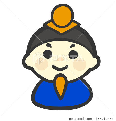 為女兒節繪製的可愛男性玩偶插圖 135710868