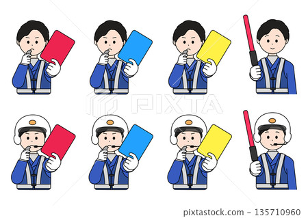男性交警上半身可愛插畫集 男性交警上半身可愛插畫集 135710960