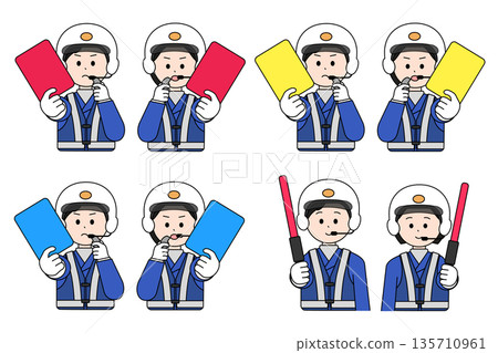 男女交警摩托車警官插圖集 男女交警摩托車警官插圖集 135710961