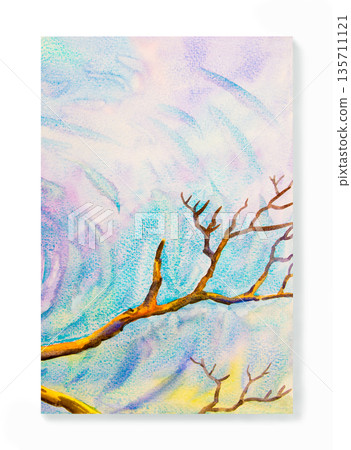 Hand painted watercolor of water wave, abstract background. 135711121