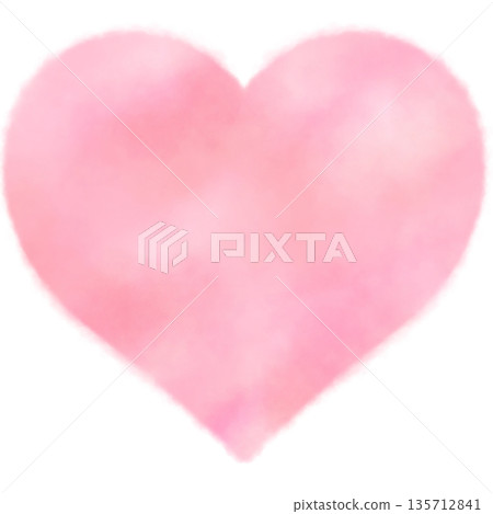 Soft watercolor pink heart 135712841