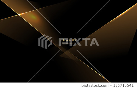 Abstract modern design black background with luxury golden elements vector illustration. 135713541