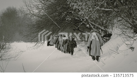 Men Dressed As White Guard Soldiers Of Imperial Russian Army In Men Dressed As White Guard Soldiers Of Imperial Russian Army In 135713575