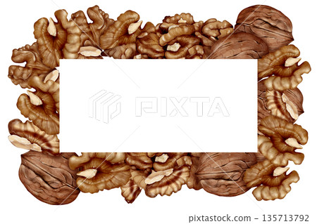 Walnut frame illustration Walnut frame illustration 135713792