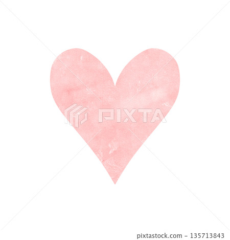 Pink Watercolor Heart Illustration Pink Watercolor Heart Illustration 135713843
