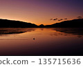 Mount Fuji at dawn as seen from Lake Suwa 135715636