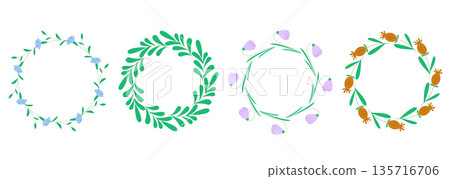 Frames of flowers and herbs with copy space 135716706
