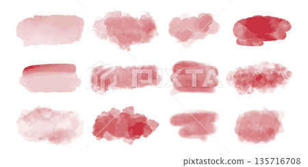 Red watercolor abstract shapes vector graphics 135716708