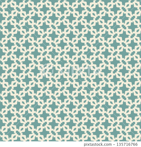 Teal Ornamental Seamless Pattern Background Illustration in Vintage Baroque Style, Surface Pattern for Fabric and Wallpaper 135716766