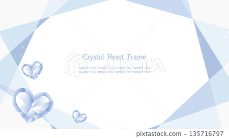 Crystal Heart Frame, White Base (Blue Gray), Vertical 16:9 135716797
