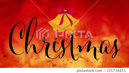 Image of christmas text over christmas decoration on red background Image of christmas text over christmas decoration on red background 135716851