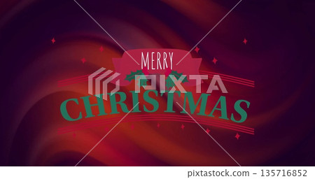 Image of merry christmas text over christmas decoration on red background Image of merry christmas text over christmas decoration on red background 135716852