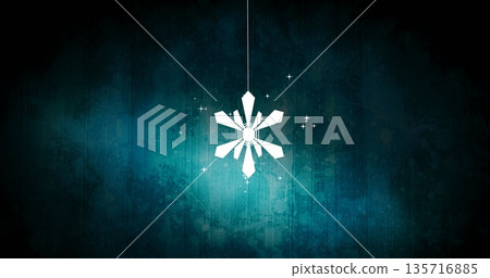 Snowflake image over blurred background with vertical lines 135716885